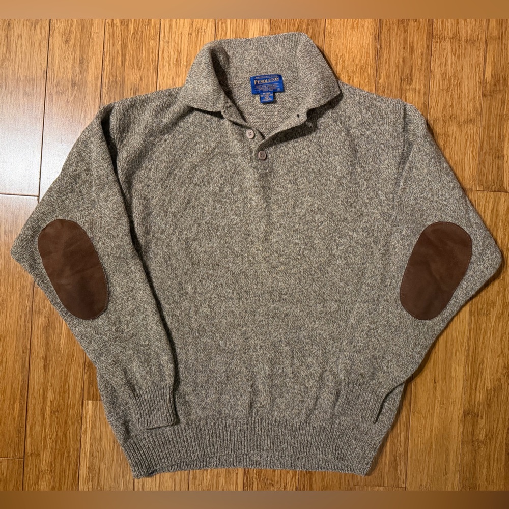 Vintage Pendleton Shetland Wool Elbow Patch Sweater size M